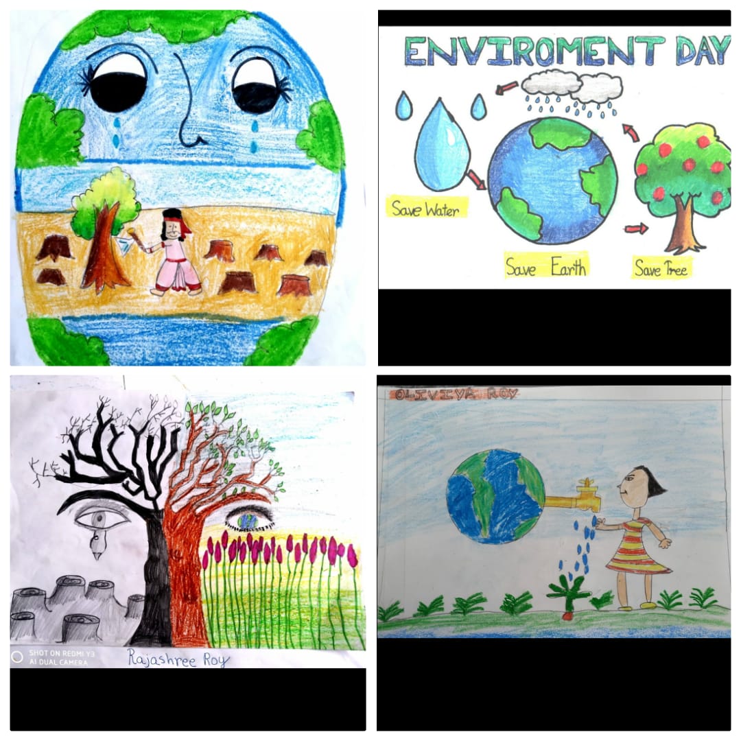 How to draw world environment day drawing /very easy world environment day  drawing /nature drawing. - YouTube | Lukisan kanvas sederhana, Lukisan,  Poster